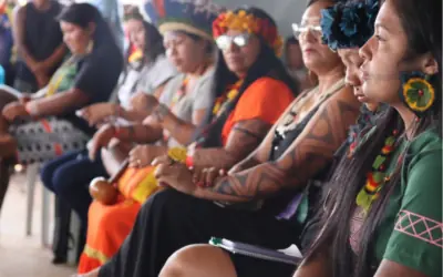Falar sobre gênero é cuidar da infância, da juventude e do território: Mulheres indígenas debatem importância de políticas públicas na tenda da Amazônia no ATL 2023