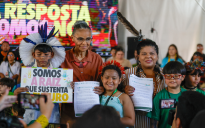 Junto a ministras, lideranças indígenas globais e crianças fazem Balanço Ético sobre o clima rumo a COP30