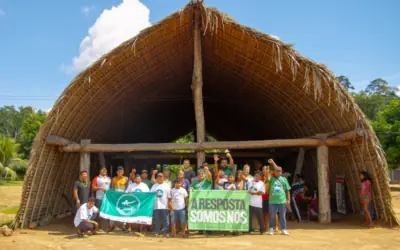 Lideranças indígenas recebem Coiab, Tenure Facility e governo do Reino Unido na TI Koatinemo (PA)